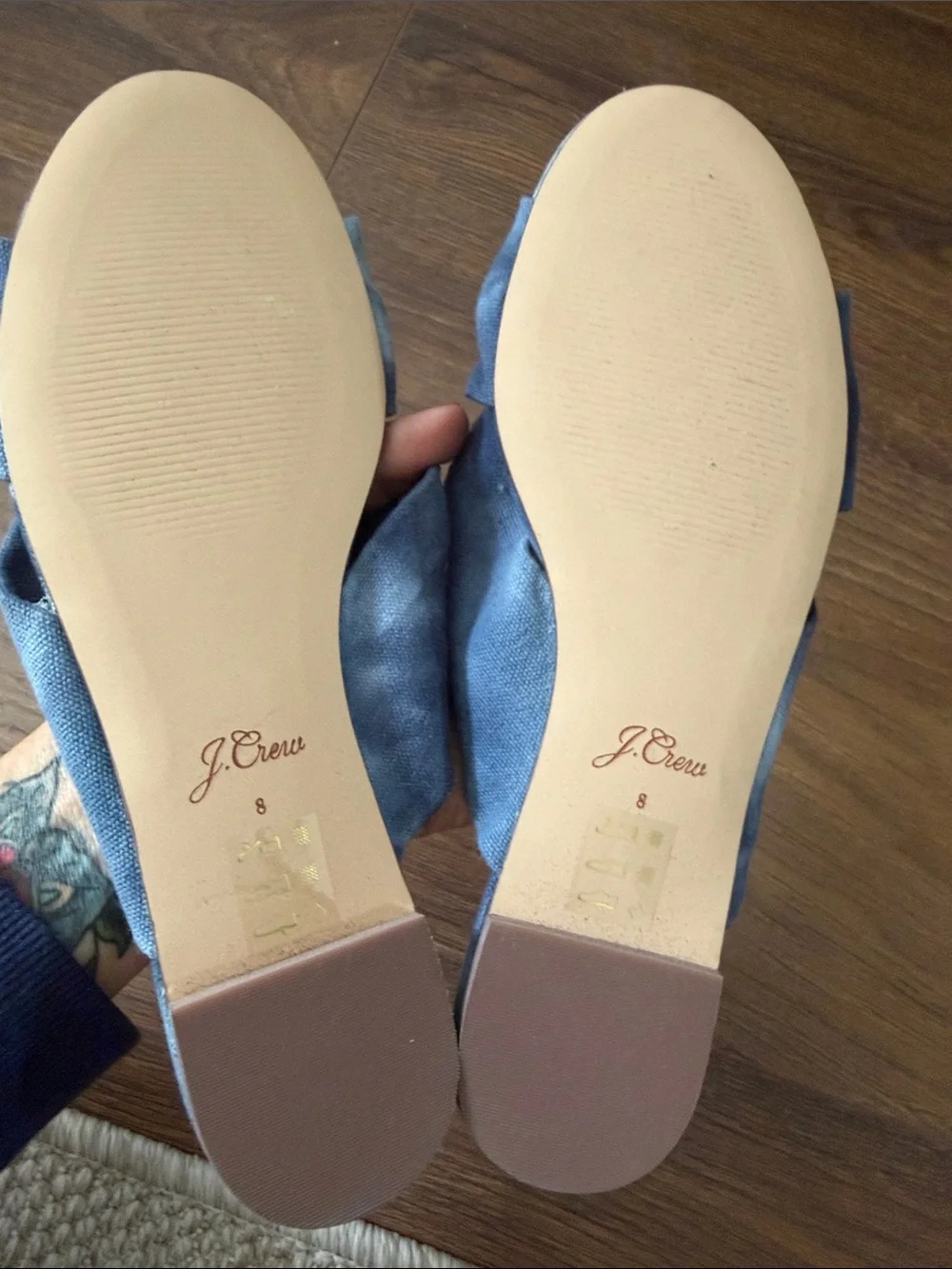 J. Crew Blue Tie-Dye Knotted Slide Mules